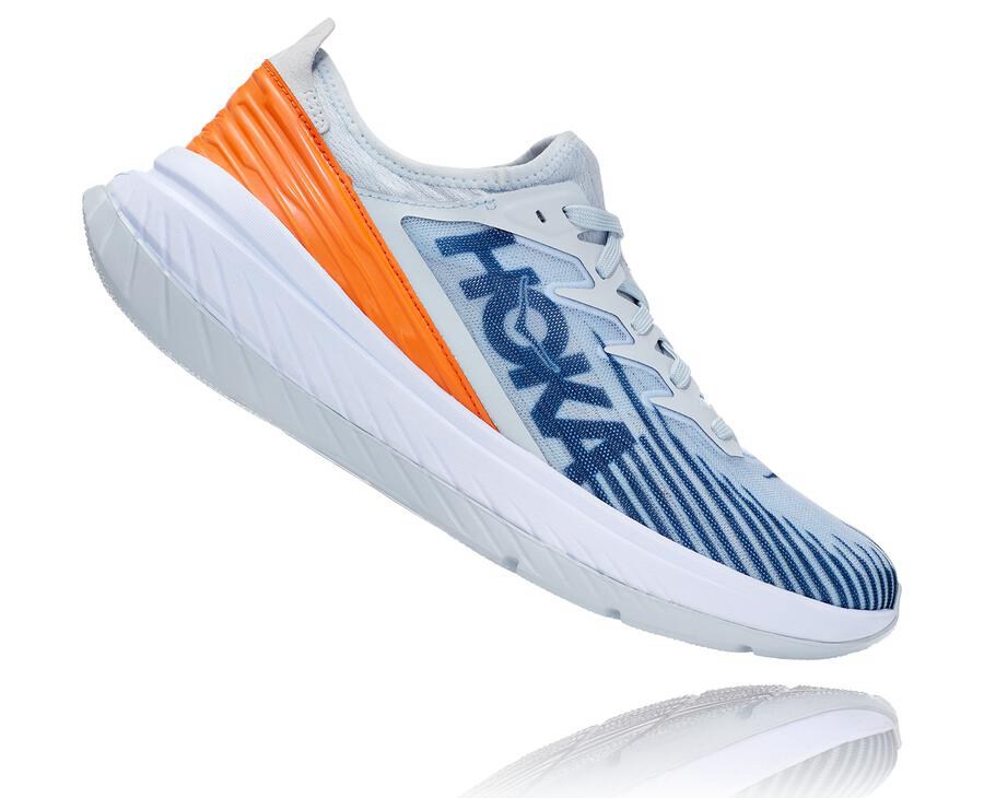 Hoka One One Running Shoes Mens White/Blue - Carbon X-SPE - 61039EIVM